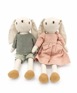 Nordic style cotton linen floppy ear rabbit doll couple plush toy children soothing gift