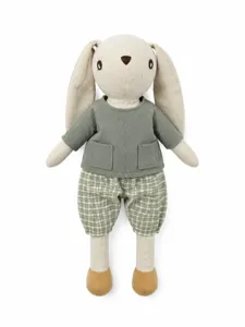 Nordic style floppy ear rabbit plush toy, cute dressed stuffed animal for kids and babies.
