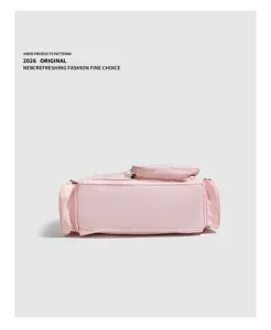Borsa itabag rosa estetica dettaglio con tasca trasparente, spaziosa borsa a tracolla Boston.