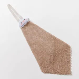 Hanging hand towel quick dry absorbent coral fleece towel for kitchen and bathroom daily use.