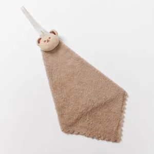 Cute bear hanging hand towel quick drying absorbent fabric for kitchen and bathroom use