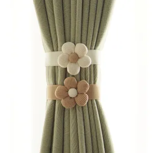 Moderne Minimaliste Tissu Embrasses de Rideau Avec Design Floral Décoratif Attaches de Rideau de Fenêtre Pour la Maison