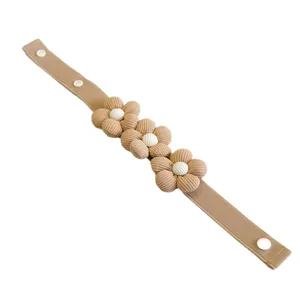 Style coréen INS minimaliste khaki fleur rideau embrasse sangle boucle de rangement.