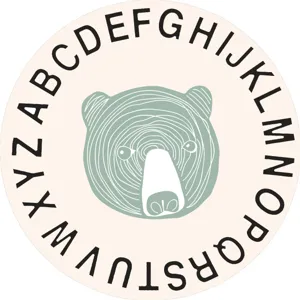 Nordic style alphabet bear children play mat, cute baby crawling rug variant style option.