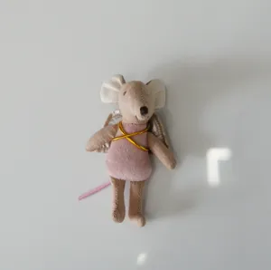 10cm cute plush mouse doll with angel wings and pink dress, perfect mini toy for kids play.