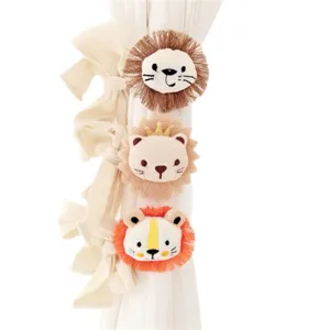 Simpatici fermatende con leone cartone animato per cameretta, supporti in peluche.