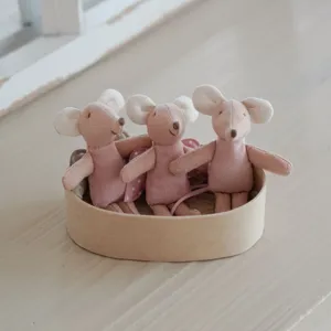 Details of 10cm cute angel wing mouse plush toy miniature dollhouse baby role play toy.