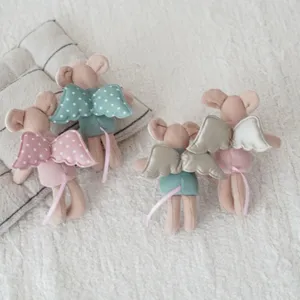 10cm angel wings mouse plush doll toy miniature dollhouse baby roleplay cute gift