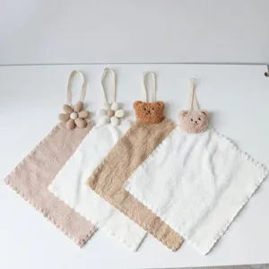 Cute bear hanging hand towel quick dry absorbent face towel for kitchen bathroom home use