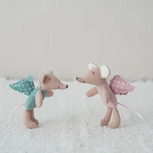 10cm angel wings mouse doll plush toy miniature fairy mouse for kids pretend play