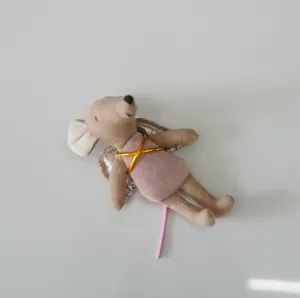 10cm angel wings mouse plush toy doll cute miniature animal figure for kids room play