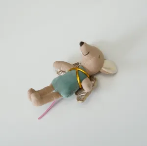 Mini angel wings mouse plush toy doll 10cm miniature dollhouse figure cute children gift detail