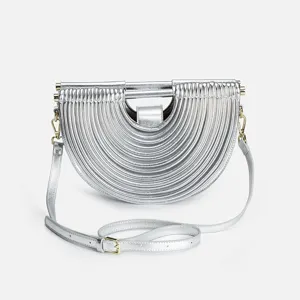 Women's Fashion Crossbody Bag PU Leather Pleated Semi-Circular Handbag Stylish Cloud Bag Daily Commute Shoulder Bag