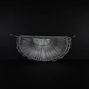Handmade woven semi-circular crescent handbag with inner pouch for stylish daily wear