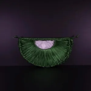 Handmade woven dark green crescent bag, stylish semi-circular handbag for women new
