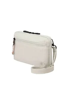Light grey multi-pocket small crossbody bag for women, portable casual shoulder pouch.