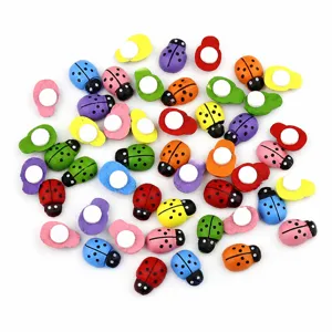 Wooden ladybugs mini cute beetle crafts for DIY micro landscape succulent plant decor