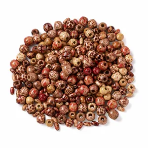 Mixed Color Printed Wooden Beads DIY Loose Beads For Hair Braiding Jewelry Making Craft Accessories