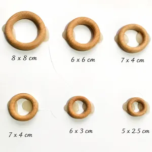 Natural Beech Wood Rings Unfinished Round Wooden Rings For DIY Jewelry Making Handbag Accessories Home Decor