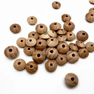 Natural beech wood abacus beads spacer beads for DIY jewelry making and craft accessories.