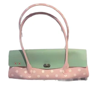Sac à épaule à pois rose vert doux couleur bonbon sac à main à rabat fourre-tout décontracté