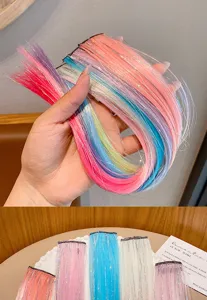 Extensions de cheveux scintillants pour enfants mèches colorées accessoires cheveux
