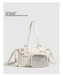 Borsa ita bianca borsa shopper trasparente grande capacità tracolla boston donna