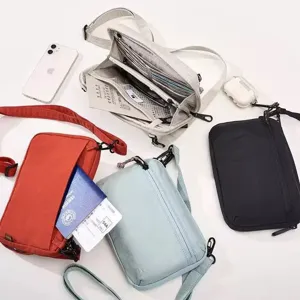 Korean style summer new crossbody passport wallet, multi-functional single shoulder bag for travel.