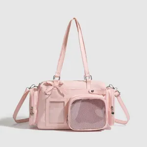 Borsa ita rosa per bambole tracolla finestra trasparente carina borsa boston casual