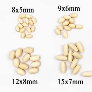 Natural lotus wood oval beads loose spacer beads DIY jewelry making accessories 8x5mm to 15x7mm