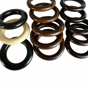 Wooden rings 50mm brown black DIY handmade curtain rings and handbag accessories wood