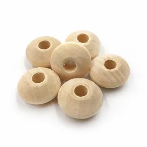 Lotus Holz Abakus Abstandsperlen Naturfarbe DIY Schmuck Zubehör Nahaufnahme Detailansicht
