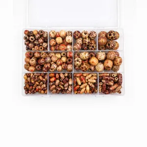 Wooden beads assorted sizes box set DIY handmade dreadlock hair accessories 448pcs
