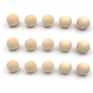 Unfinished natural wood round balls, 6-50mm solid wood spheres, DIY craft jewelry accessories.