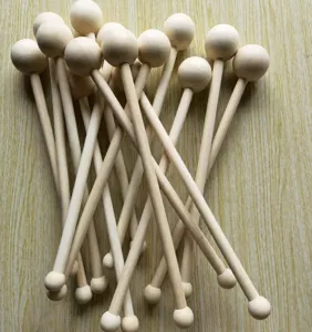 Holz Massagehammer kugelförmiger Hemu Holzstab Rückenklopfer zur Körperentspannung