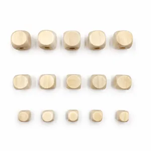 Natural wood square beads, unfinished blank wooden dice beads for DIY crafts making.