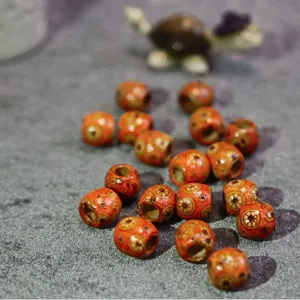 Colorful wooden beads for dreadlocks hair braids retro loose spacing beads DIY jewelry making kit