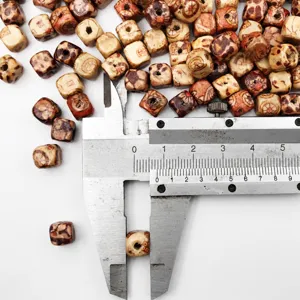 Colorful printed square wooden beads DIY spacer loose beads for jewelry making craft