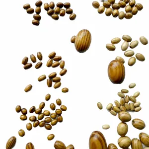 Natural pine wood oval beads and spacer beads for DIY jewelry making accessories and crafts.
