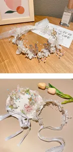 Serre-tête floral en perles de cristal pour enfants mariée mariage accessoires cheveux