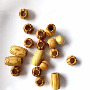 Natural wooden beads large hole round wood loose beads for DIY jewelry making accessories