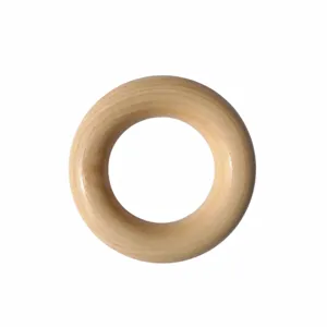 Detailed view of 55mm 70mm wooden ring, natural eco-friendly DIY accessory for crafts and hanging.