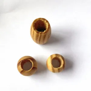 Wooden beads large hole pine wood loose beads DIY jewelry accessories craft components detail view