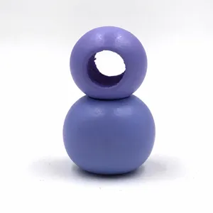 Wooden round beads large hole macaron loose beads diy jewelry accessories purple color detail
