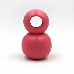 Large hole wooden beads candy pink macaron round bead DIY jewelry accessories detail view