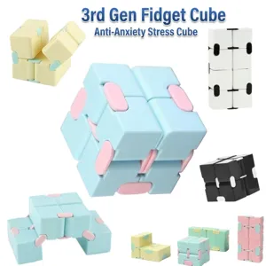 Infinity Cube Giocattolo Antistress Colori Macaron Sollievo dallo Stress Blocco Magico Geometrico per Ansia Ufficio Quotidiano Unisex