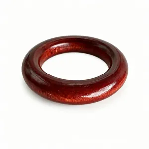 Wooden ring for DIY craft handmade bag handle curtain loop wooden accessory 50mm brown