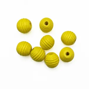 16mm wooden round beads striped bee pattern diy jewelry accessories craft supplies