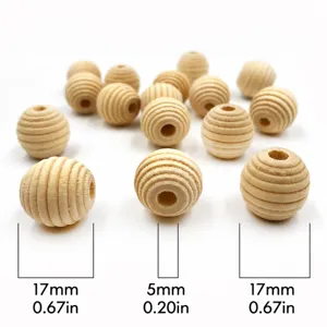 Natural lotus wood threaded round beads, large hole DIY craft spacer beads for jewelry making.