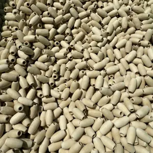 Natural lotus wood oval beads with large holes for DIY jewelry making and handmade crafts.